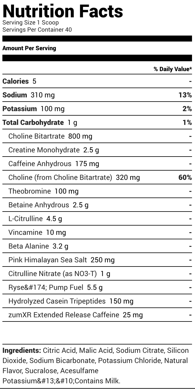 Ryse Supplements Pre-Workout Godzilla Monsterberry Lime