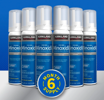 Kirkland Signature Hair Regrowth Treatment Minoxidil Foam for Men, 2.11 oz, 6-count