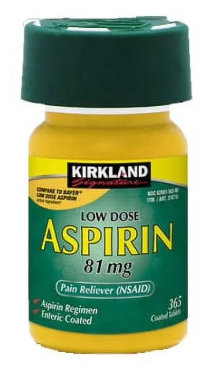 Kirkland Signature Low Dose Aspirin, 81 mg, 365 Tablets
